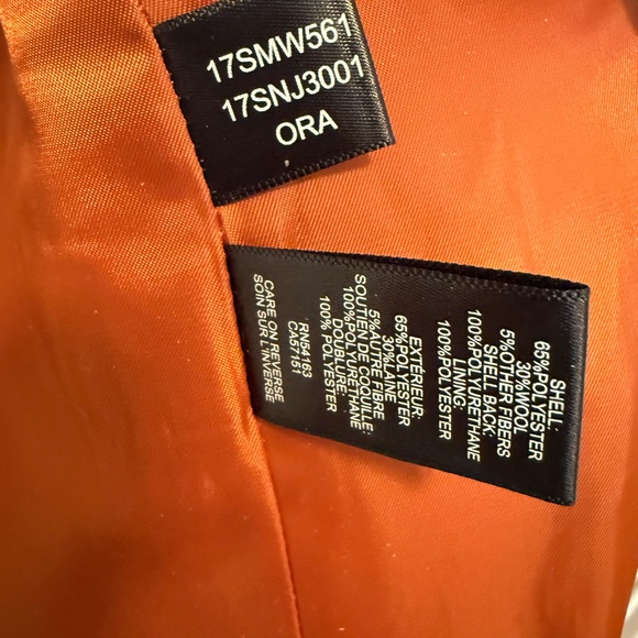 Kenneth Cole Women’s Orange Double Breast Peacoat with Notch Collar - Size XS - Picture 4 of 11